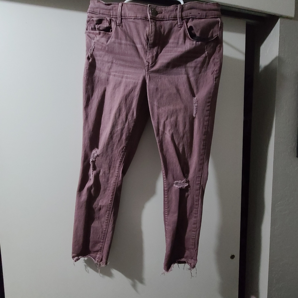 EXPRESS Plum Cropped Jeans